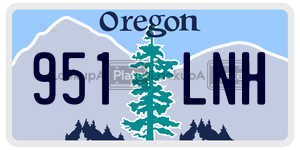 951LNH  license plate in OR