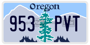 953PVT  license plate in OR