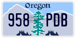 958PDB license plate in Oregon