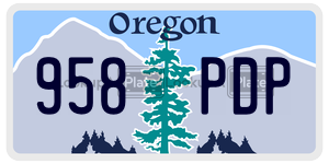 958PDP license plate in Oregon