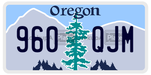 960QJM  license plate in OR