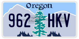 962HKV license plate in Oregon