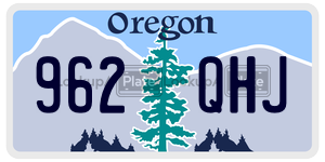 962QHJ license plate in Oregon