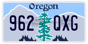 962QXG  license plate in OR