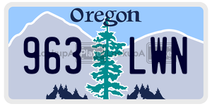 963LWN  license plate in OR