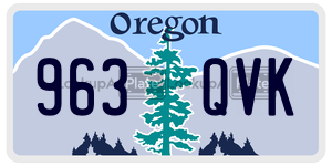 963QVK  license plate in OR
