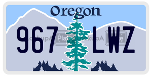 967LWZ  license plate in OR