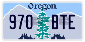 970BTE license plate in Oregon