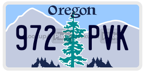 972PVK  license plate in OR
