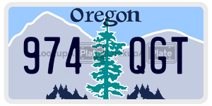 974QGT license plate in Oregon