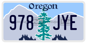 978JYE  license plate in OR