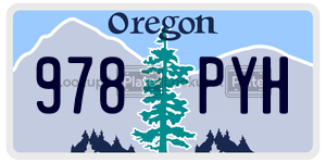 978PYH license plate in Oregon