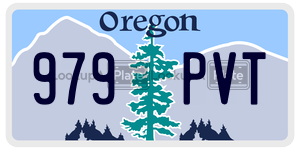 979PVT  license plate in OR