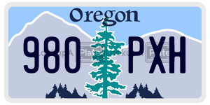 980PXH  license plate in OR
