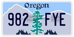 982FYE  license plate in OR