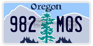 982MQS license plate in Oregon