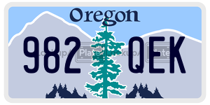 982QEK  license plate in OR