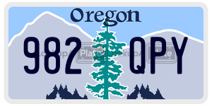 982QPY  license plate in OR