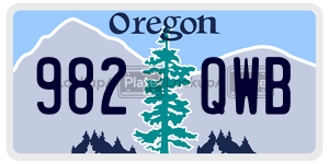 982QWB  license plate in OR