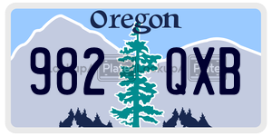 982QXB  license plate in OR