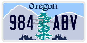 984ABV license plate in Oregon
