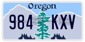 984KXV  license plate in OR