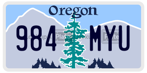 984MYU  license plate in OR