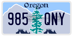 985QNY  license plate in OR