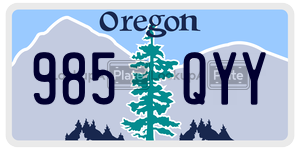 985QYY  license plate in OR