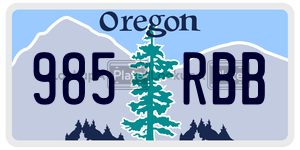 985RBB  license plate in OR