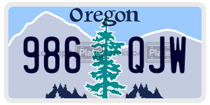 986QJW  license plate in OR