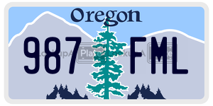 987FML  license plate in OR