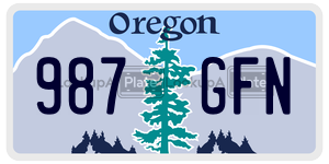 987GFN  license plate in OR