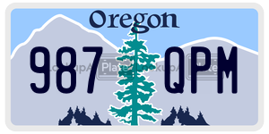 987QPM  license plate in OR