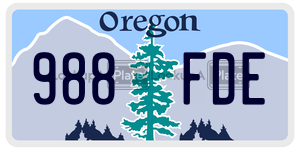 988FDE  license plate in OR