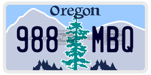 988MBQ  license plate in OR