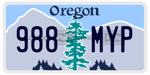 988MYP  license plate in OR