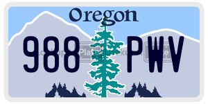 988PWV  license plate in OR