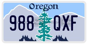 988QXF  license plate in OR