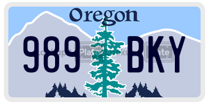 989BKY  license plate in OR