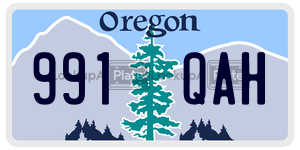 991QAH  license plate in OR