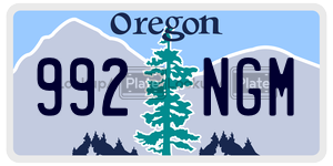 992NGM license plate in Oregon