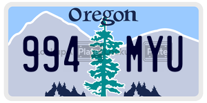 994MYU  license plate in OR