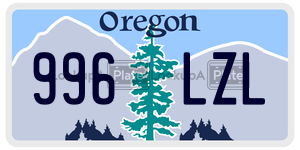 996LZL  license plate in OR
