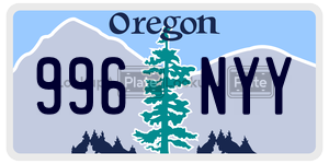996NYY  license plate in OR