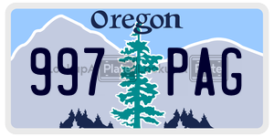 997PAG  license plate in OR