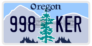 998KER  license plate in OR