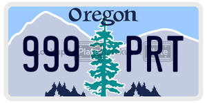 999PRT  license plate in OR