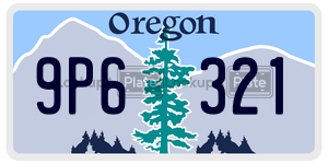 9P6321  license plate in OR