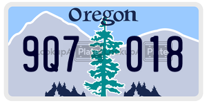 9Q7018  license plate in OR
